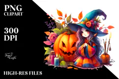 Watercolor Witch for Halloween, Transparent PNG Product Image 2