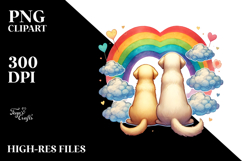 Rainbow Labrador Retriever with Heart Tail PNG Product Image 2