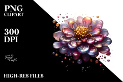 Abstract Glossy Zinnia, Transparent PNG Product Image 2