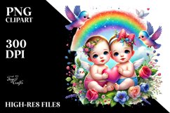 Colorful Baby Hearts PNG Product Image 2