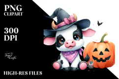 Cute Baby Halloween Cow PNG Product Image 2