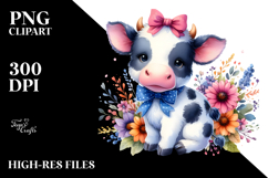 Watercolor Baby Cow for Halloween, Transparent PNG Product Image 2