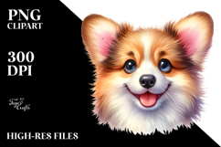 Watercolor Cute Pembroke Welsh Corgi PNG Product Image 2