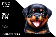 Watercolor Baby Rottweiler PNG Product Image 2