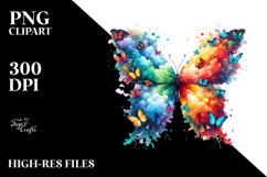 Colorful Butterfly Painting PNG Product Image 2