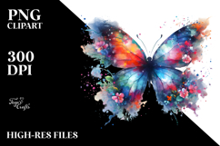 Colorful Butterfly Painting PNG Product Image 2