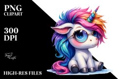 Baby Unicorn Sitting PNG Product Image 3