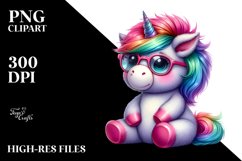 Baby Unicorn Sitting PNG Product Image 1