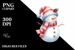 Snow Man with Scarf, High-Res PNG Product Image 2