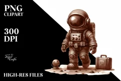 Brownish Vintage Astronaut | Sublimation Clipart Product Image 3