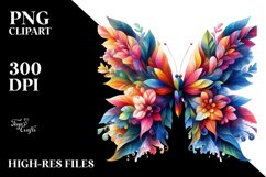 Abstract Vibrant Butterfly PNG Product Image 3