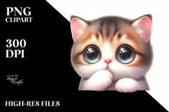 Watercolor Cute Baby Cat PNG Product Image 3