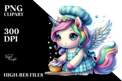 colorful Baby Unicorn in Baker's Apron Product Image 2