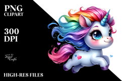 Cute Baby Unicorn Running PNG Product Image 2