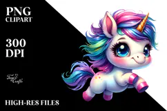 Cute Unicorn with Cool Haircut PNG Product Image 2