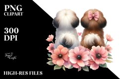 Cute Shih Tzu with Flower PNG Product Image 2
