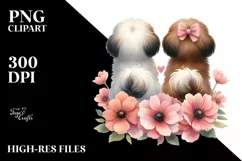 Cute Shih Tzu with Flower PNG Product Image 2