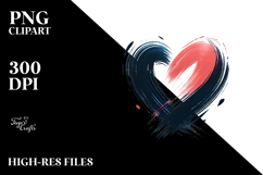 Simple Paintbrush-style Heart PNG Product Image 2