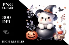 Cute Baby Polar Bear Halloween, High-Res PNG Product Image 1