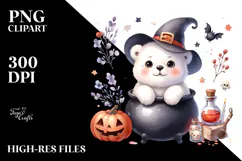 Cute Baby Polar Bear Halloween, High-Res PNG Product Image 2