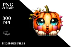 Cute Pumpkin Head, Animated Watercolor PNG Product Image 2