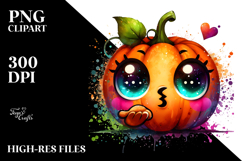 Pumpkin Head Blowing a Kiss PNG Product Image 2