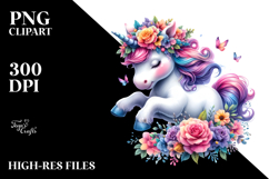 Vibrant Running Baby Unicorn PNG Product Image 2