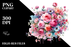 Colorful Pink Roses PNG Product Image 2