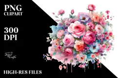 Colorful Pink Roses PNG Product Image 2