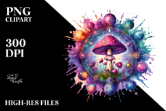 Vibrant Celestial Mushroom Tarot PNG Product Image 2