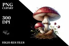 Detailed Wooden Mushroom PNG Product Image 1