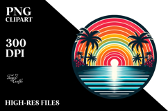 Vintage Tropical Rainbow Sunset, 20 oz Tumbler Product Image 2