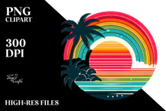 Retro Tropical Rainbow Sunset, 20 oz Tumbler Product Image 2