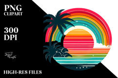 Retro Tropical Rainbow Sunset, 20 oz Tumbler Product Image 2