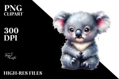 Baby Koala Digital Watercolor PNG Product Image 2