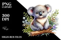 Baby Koala Digital Watercolor PNG Product Image 2
