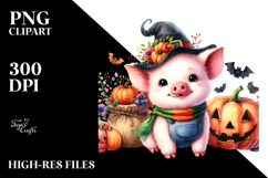 Cute Baby Pig in Vibrant Watercolor Product Image 2