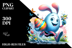 Running Bunny with Easter Egg, PNG Product Image 2