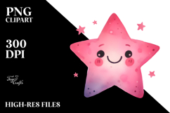 Pinkish Smiling Star PNG Product Image 2