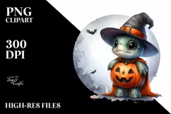 Cute Halloween Baby Turtle PNG Product Image 1