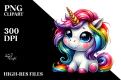 Cute Unicorn with Cool Haircut, Transparent PNG Product Image 2