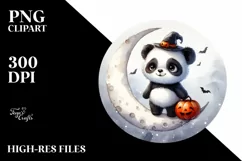 Cute Baby Panda Halloween PNG Product Image 1