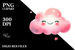 Watercolor Pinkish Cloud PNG Product Image 2