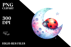 Whimsical Baby Ladybug Sleeping PNG Product Image 2