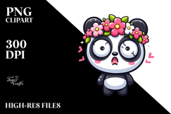 Cute Panda with Flower Crown.png Product Image 2