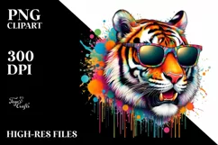 Colorful Tiger Sunglasses Clipart Product Image 3