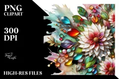 Watercolor Luxury Flower Splash Clipart Product Image 1