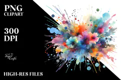 splashes splatter colorful brushstroke PNG Product Image 2