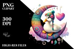 Colorful Pastel Duck on Half Moon PNG Product Image 2