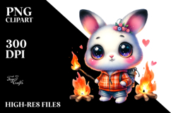 Vibrant Baby Rabbit with a Tiny Campfire Product Image 2